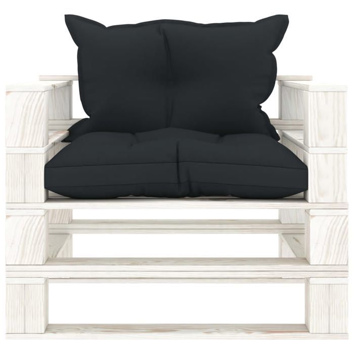 VidaXL Canapé palette de jardin avec coussins anthracite Bois 3052372
