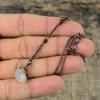 Rainbow Moonstone Rough Pendant Electroformed Copper Pendant Handmade Electroformed Jewelry Mozambique Garnet Gemstone Pendant Gift For Him