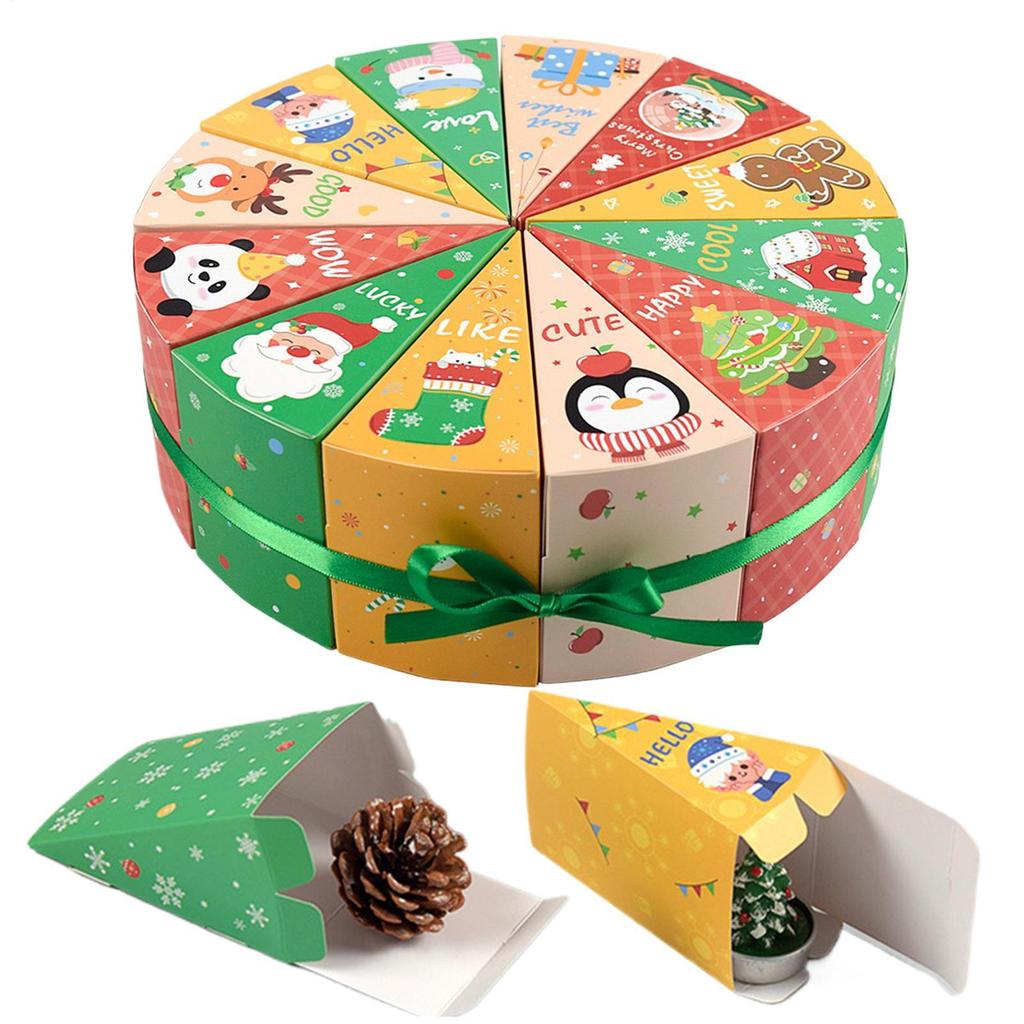 12 Stück Weihnachts-Adventskalender Leere Box Befüllbarer Countdown-Behälter für Kinder Schmuck Spielzeug Hochzeit Feiertag Schokolade Geschenk