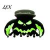 Decorative Holiday Hair Pins Halloween Claw Clips, Luminous Ghost Pumpkin Pattern Acrylic Anti-slip Cute Bat Glow in The Dark Grippers for Women Girls