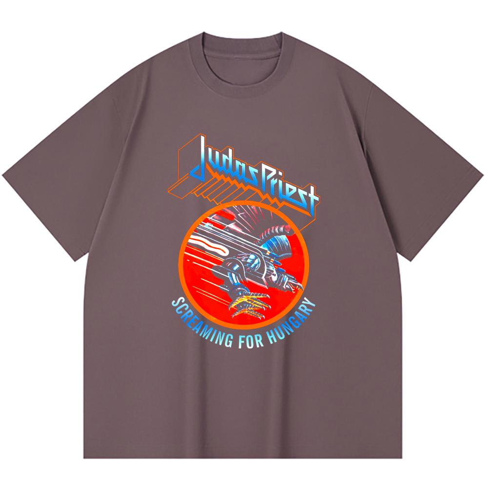 T-shirt Heavy Metal 100% Cotone 230 Gsm Stampa Band Rock Musica Popolare Unisex T-shirt Pesante in Cotone