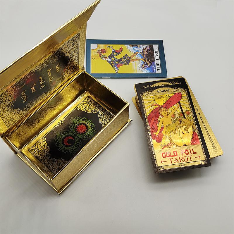 New Version Premium Quality Gold Foil Tarot Divination Oracle Cards With Colorful Illustrated Manual and Megnetic Box