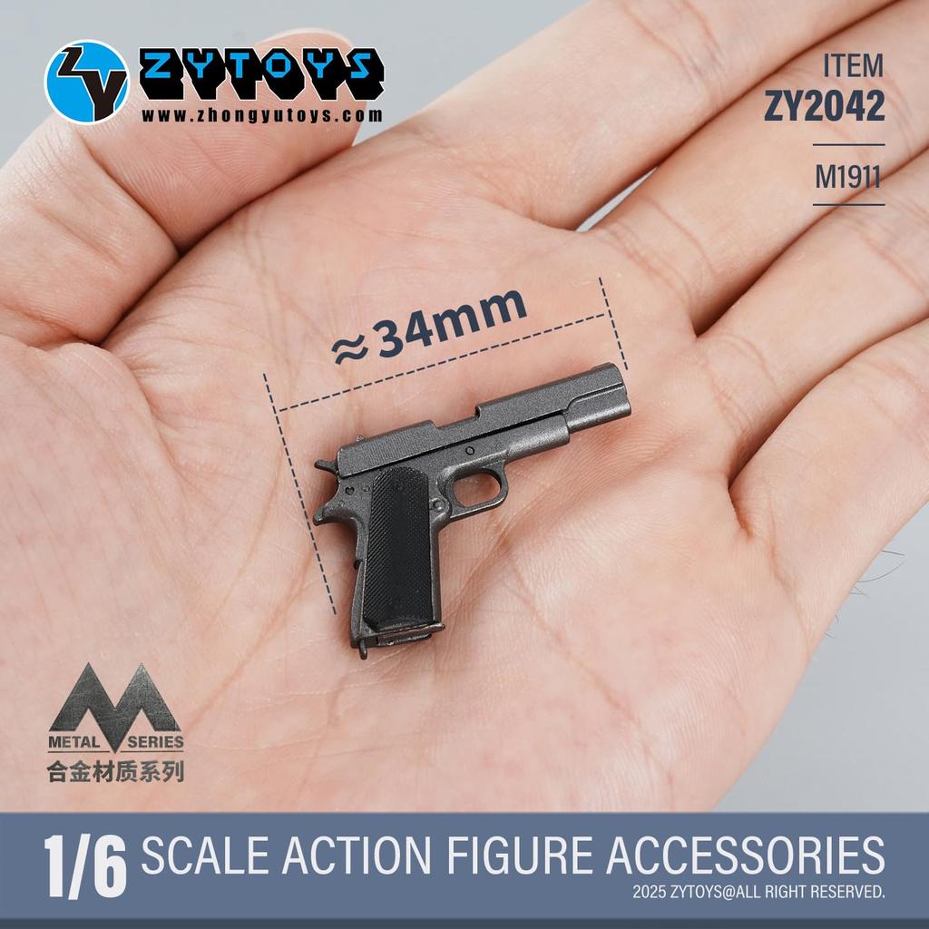 [TOYBARJAPAN] Accessorio Action Figure in Scala 1/6 ZYTOYS ZY2042 Modello Pistola Arma in Lega M1911
