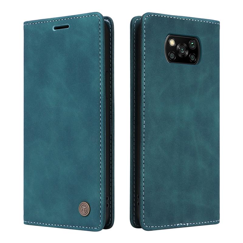 Retro Matte Luxury Flip Wallet Case For Xiaomi Poco X3 Pro M3 C3 C31 F3 PocoX3 NFC PocoM3 PocoF3 Solid Colors Phone Cover Coque