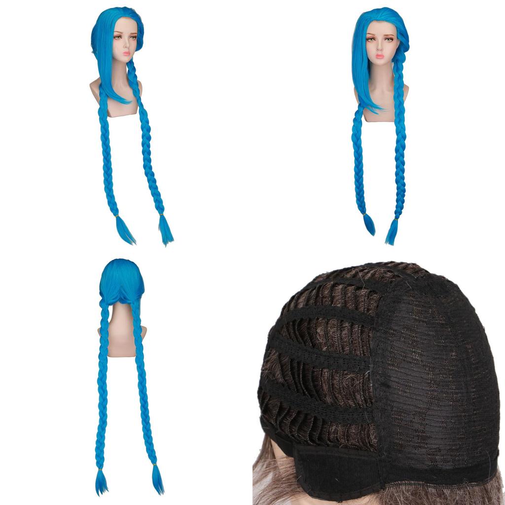 Lol Jinx Cosplay Wig With Breathable Hightemperature Silk For Anime Fans