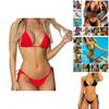 Summer Women Girls Bikini Set Swimwear Pushup Bandage Beachwear Solid Swimsuit