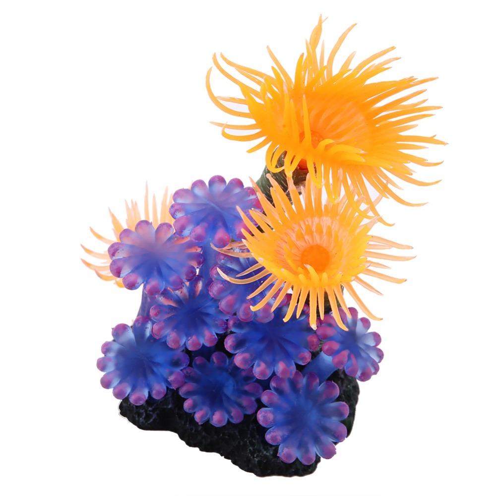 Silicone Fish Tank Ornament Colorful Sea Anemone Artificial Coral  Underwater Environment