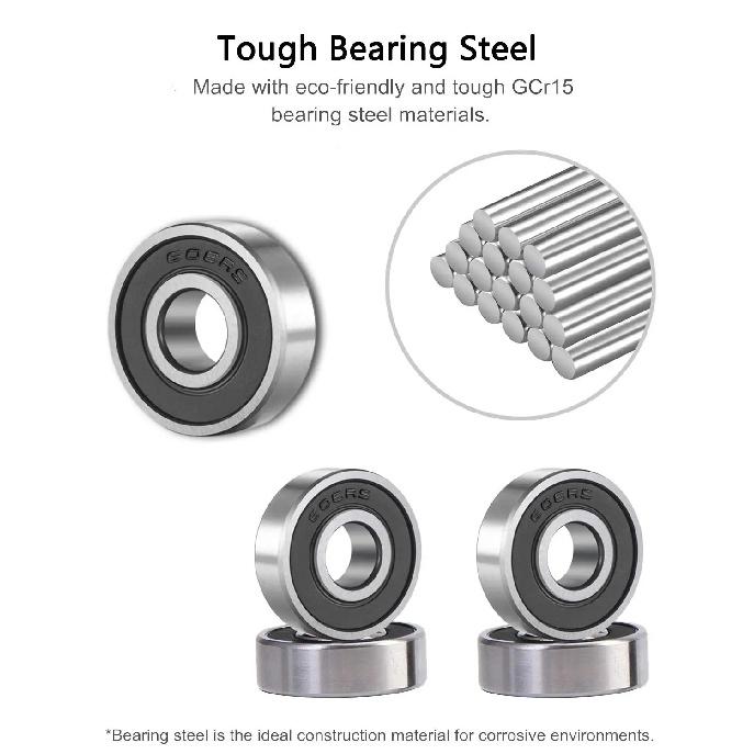 10PCS 608 2RS /608ZZ Ball Bearings – Bearing Steel and Double Rubber Sealed Miniature Deep Groove Ball Bearings