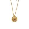Korean Style Zirconia Rotating Circle Pendant Clavicle Necklace for Women