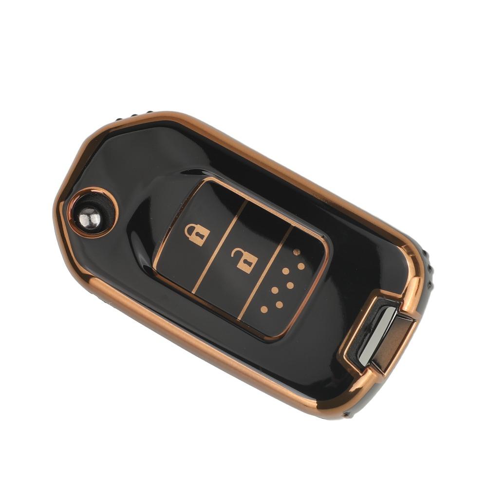 Jingyuqin 2/3 Buttons Soft TPU Car Key Case For Honda Accord Civic City CRV Jazz Crider Odyssey XR-V Vezel HR-V FRV Replace