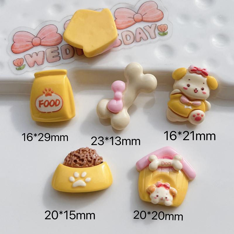 10 Pcs Mini Kawaii Cartoon Dog, House Series Flat Back Resin Statuescrapbooking Diy Jewelry Hairpin Decoration Accessories A80