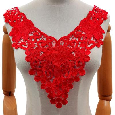 Bestickte Ausschnitt-Applikation, ausgehöhlter Spitzenstoff, Ausschnitt, Spitzenkragenbesatz, Applikation für Frauen, DIY-Nähzubehör, Hochzeitskleid
