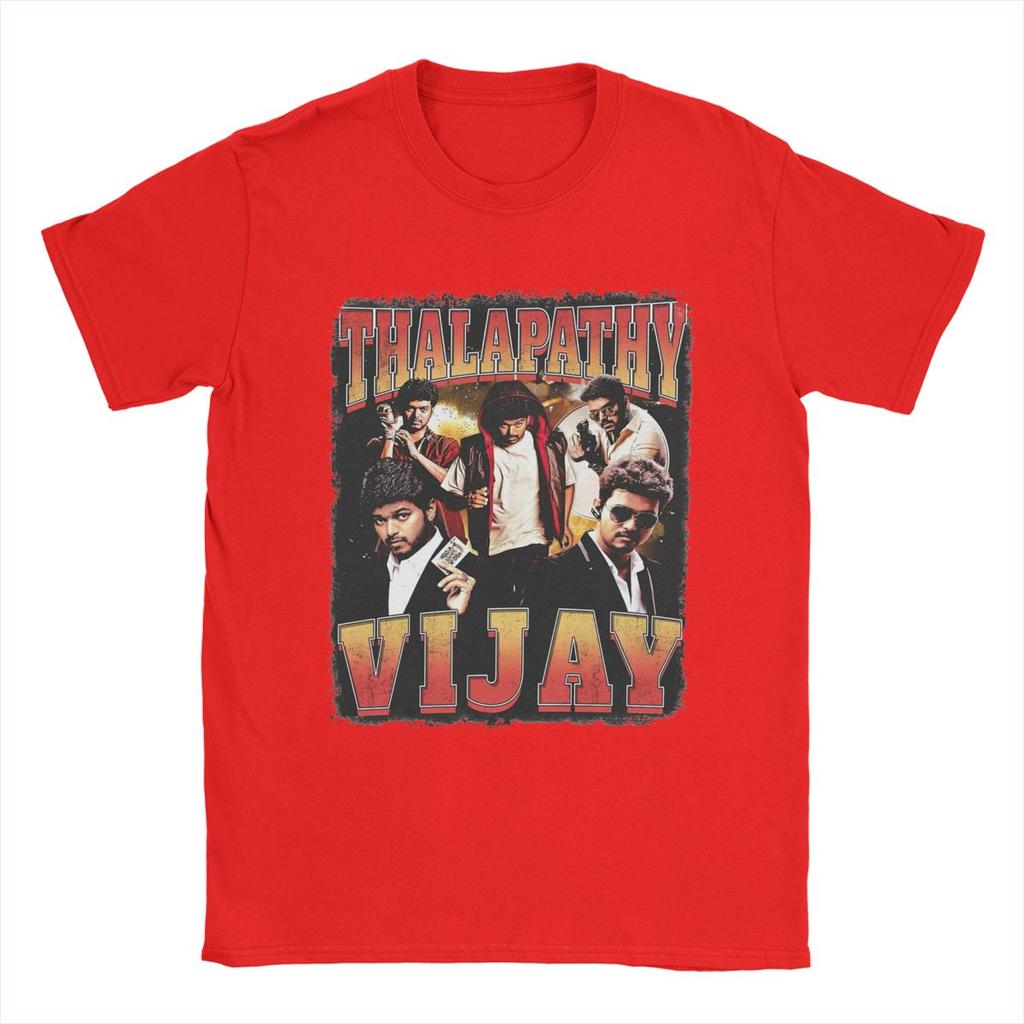Magliette da uomo Thalapathy Vijay 100% cotone abbigliamento divertente manica corta girocollo maglietta da festa