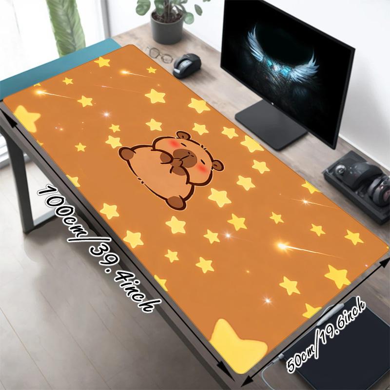 Bear Stars Xl Gaming Mouse Pad Nonslip Rubber Base Stitched Edge Waterproof Desk Mat For Pc Laptop Gamer Office Computer Accessories C92798