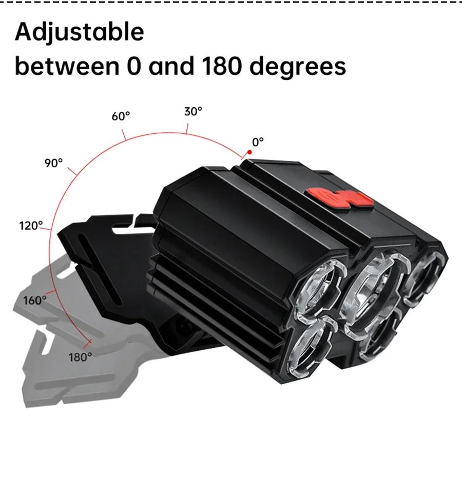 Usb Rechargeable Led Headlight Super Bright 5 Working Modes Headlamp Waterproof Head-Mounted Flashlight for Night Fishing Hiking