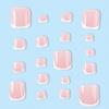 24pcs French Fake Toenails Pink Gradient Full Cover Short Square Toe Nails Foot Nails Tips for Women Girls