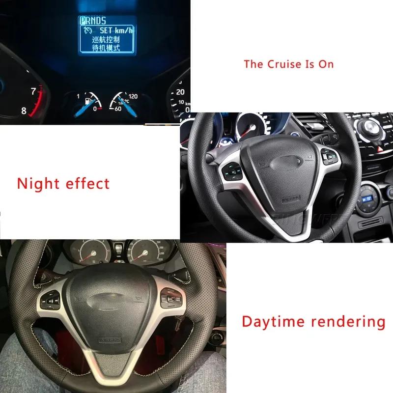 Multifunktionsratt Ljud Farthållare Knappsats För Ford Fiesta MK7 MK8 Ecosport 2013-2015 Med Bakgrundsbelysning