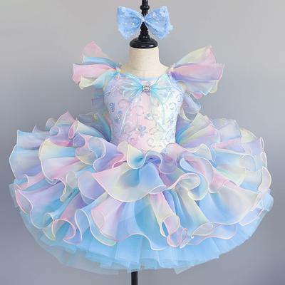 Robe Tutu Rose pour Fille Danse Jupe de Danse Jupe de Ballet Robes Longues Princesse Bleu Ballet