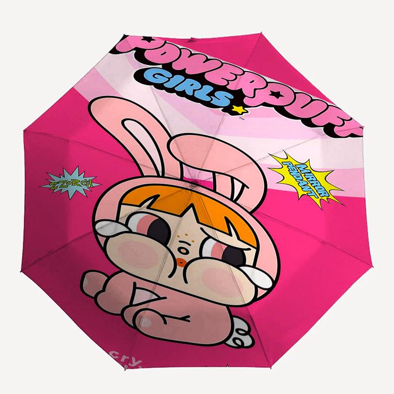 

1pc Powerpuff GirlsOpen/Close Umbrella-Windproof, Compact Travel Umbrella, Sturdy 8-Rib Shaft1208