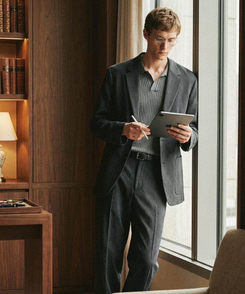 Jillstuart Newyork Men Summer Texture Setup Jacket - Dark Grey (Jnja6B385G3)