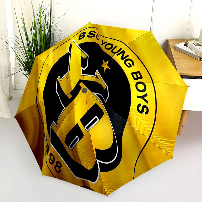 BSC Young Boys pattern, automatic folding umbrella, portable and foldable design, 8 ribs, a Christmas or birthday gift.