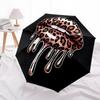 1pc Leopard Print Lips Automatic Open/close Umbrella, 8-Rib Sturdy Structure, Auto Folding/Opening, Portable Travel Umbrella for Women031