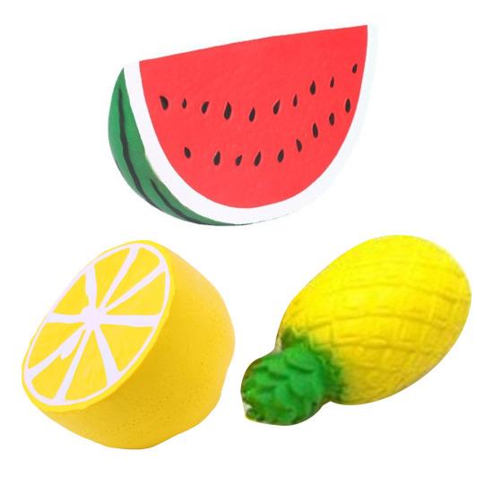 Fruit Squeeze Toy for Stress Relief TPR Slow-Rising Toy Realistic Food-Shaped Fidget for Kids Adults Portable Decompression Gadget Photography Prop