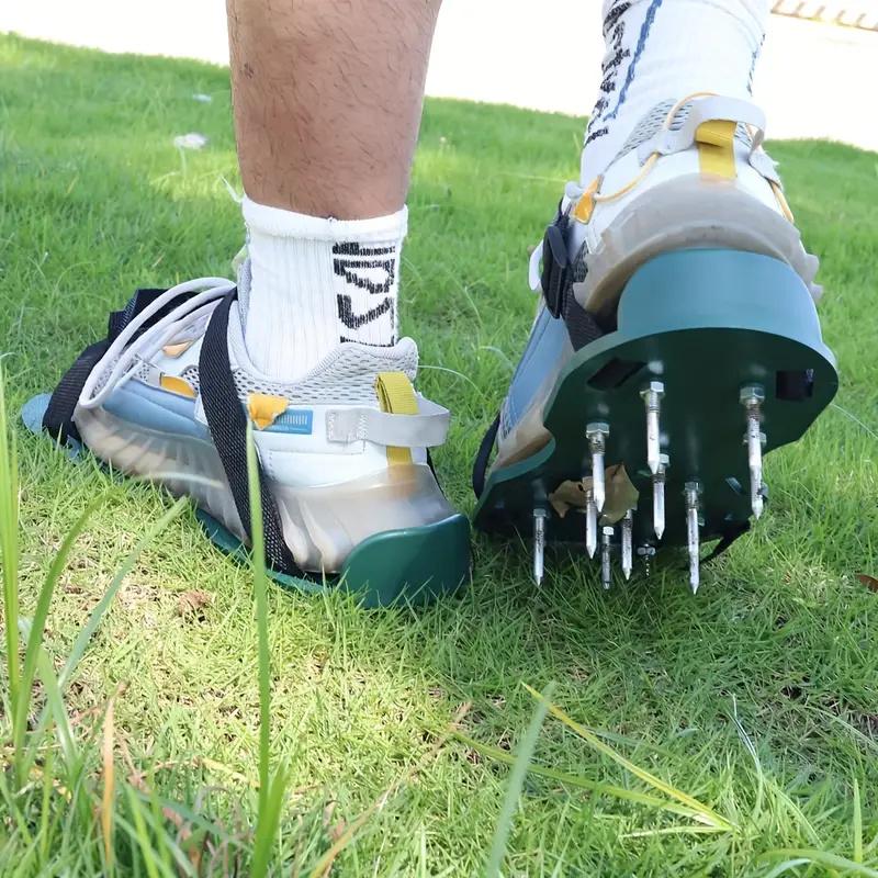 1 Paar Gartenarbeit Bodenauflockerungsschuh Rasen Nagelschuhe Garten Aufblasbare Bodenauflockerungsschuhe Selbstnivellierendes Epoxid Gartenwerkzeuge