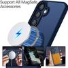 Coque Magnétique - BOOLING - pour Samsung Galaxy S26 Plus - avec Protection Caméra - 2 Vitres - Bleu Marine