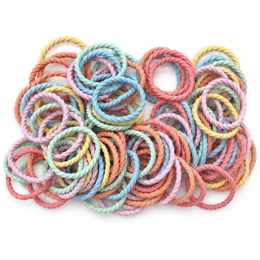 GFUN Kids Hair Ties, 100-Pack, 3cm Diameter, Soft Cloth Fabric, Gentle for Fine Hair