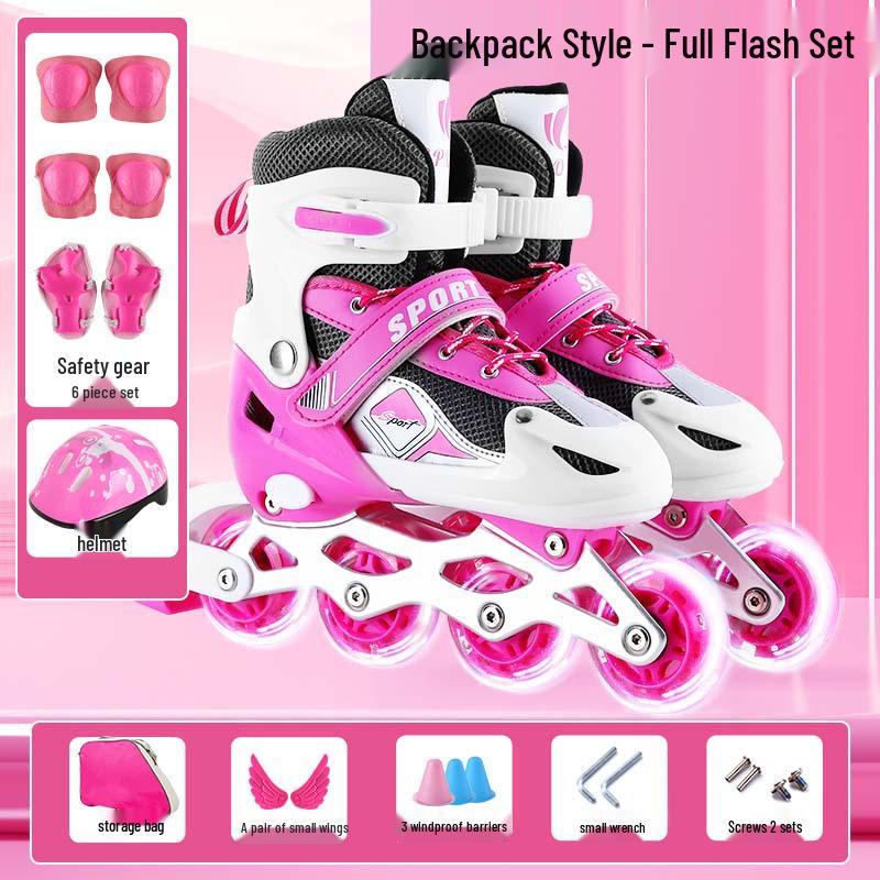 Adjustable PVC Inline Skates with Music Style - Flashing Wheels for Men, Women, and Children