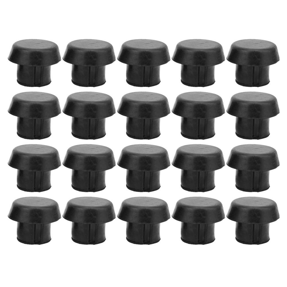 20pcs Rubber Billiard Cue Rubber Plug Black Billiard Tail Cover Billiards Game