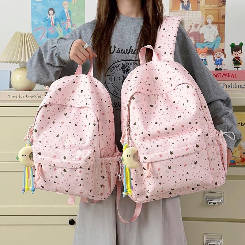 Schoolbag Candy Color Backpack Female Korean Version Girl Versatile School Bag Female Large Capacity Junior High School Student College Student