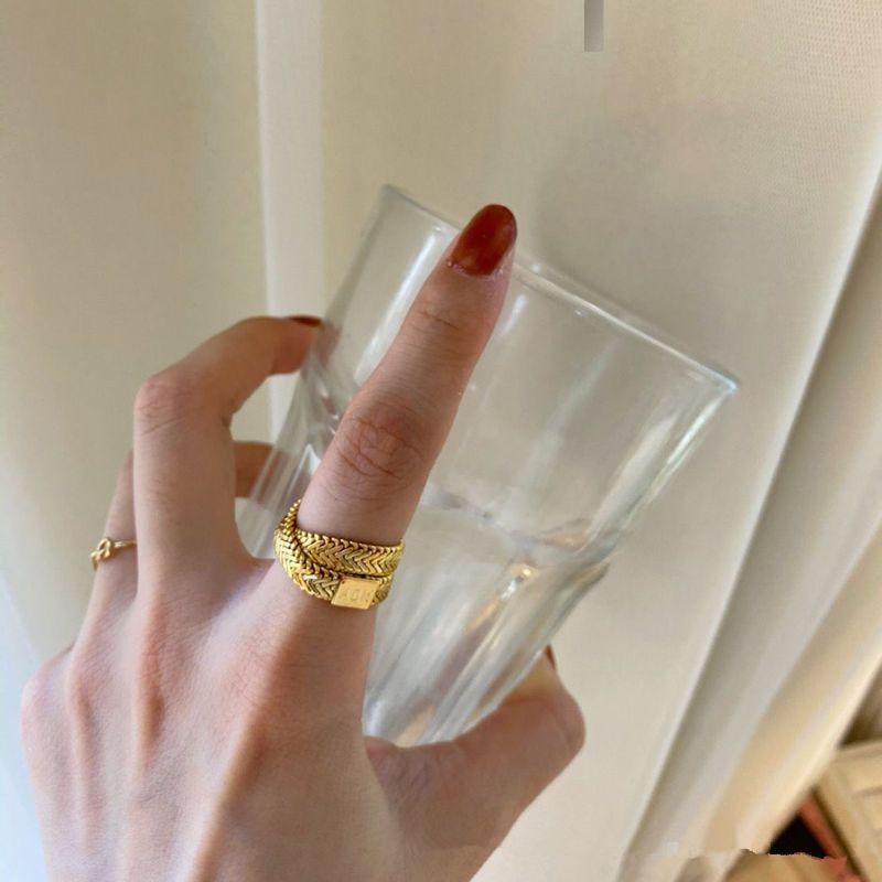 

Different Fashionable Fancy Fashion Fashion Ins Brass Net Red Gold Retro Trendy Chic Ring for Women Cross Ring No. 7 No. 7