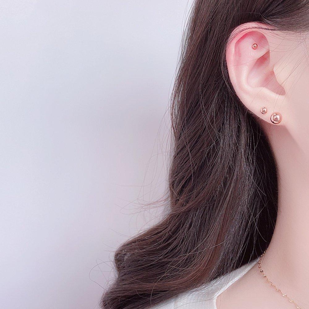 [Luvre Paris] 14K Raise Mini Earrings Ea2090