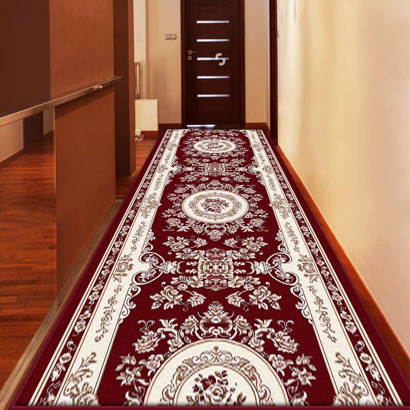 European Style Luxury Runner Hallway Carpet Decoration Hall Long Corridor Anti Slip Rugs Customizable Stairs Aisle Washable Mat