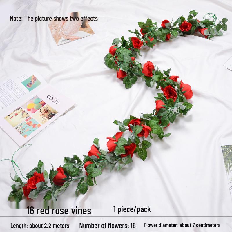 Artificial Rose Vine for Wedding Arches, Staircase Railings, and Ceiling Decor