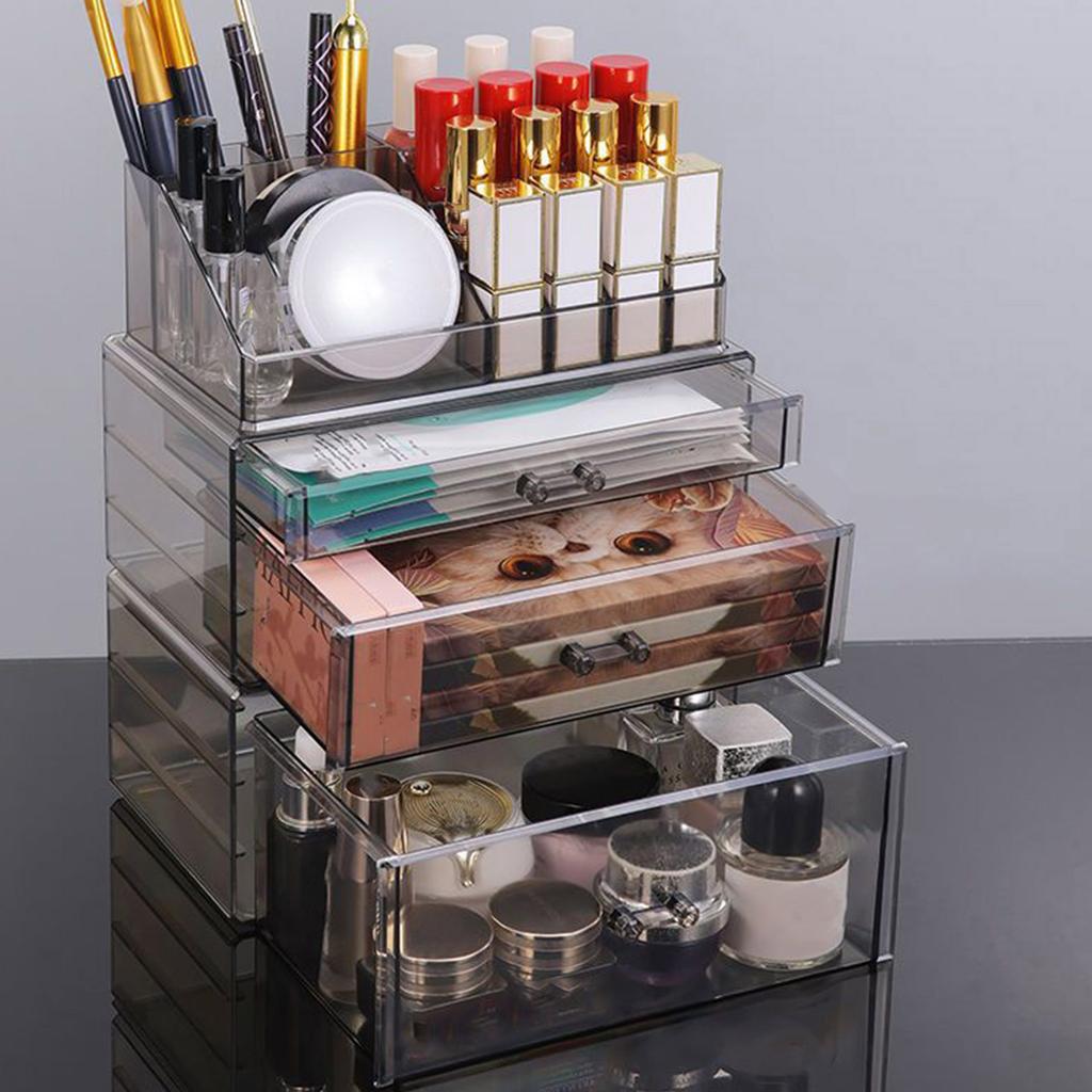 Spacious Makeup and Jewelry Organiser Box with Drawers Women Accessories Holder for Bathroom Vanity Or Countertop Use