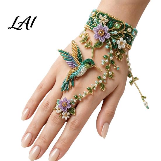 Handmade Beaded Cuff Set DIY Bracelet Kit Bead Weaving Jewelry Kit with Pattern Guide Adjustable Unique Personalized Accessory Hand Chain Craft for