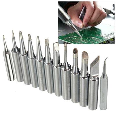 12PCS 33mm Copper Soldering Iron Tips Set 900M-T Welding Station Tools I B C D K For 936 937 938/969 8586/852D Soldering Station