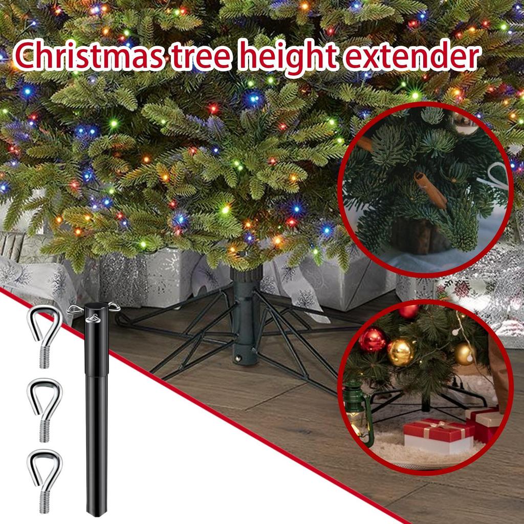 Artificial Tree Height Extender 0.5-1.25 Inch Christmas Tree Base Height Extender With 3 Fixing Screws Metal Extension Pole