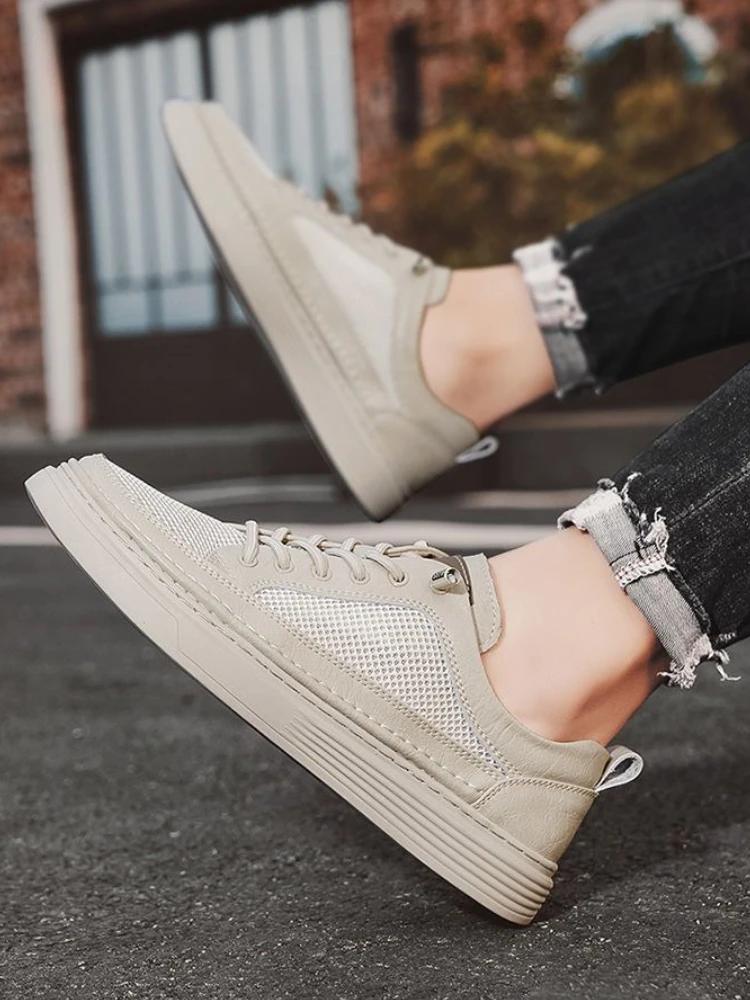 Fashion Man Shoe Breathable Minimalist Khaki Plain Legitimate Designer Luxury Sneakers Classic Original Walking Casual Shoes for Men