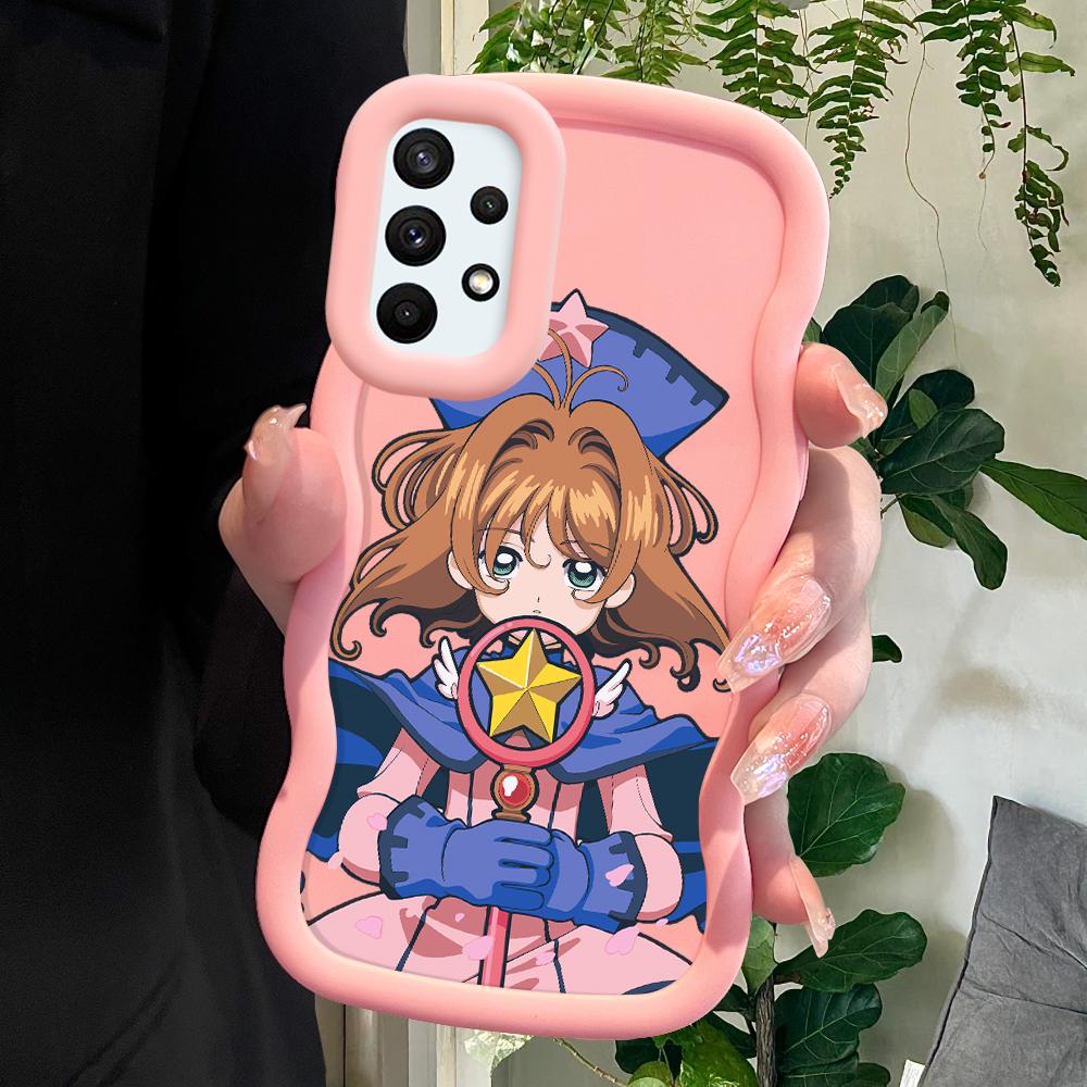 

Окрашенный узор Big Wave Edge Мягкий силиконовый материал Macaron чехол для телефона противоударный защитный резиновый чехол для Samsung Xiaomi Poco Redmi Xiaomi 14T Pro розовый