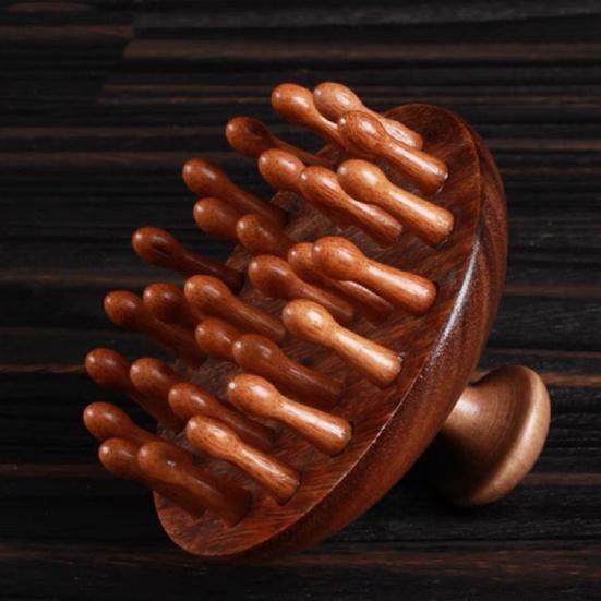 Wooden Scalp Massager Brush Portable Hair Growth Head Relaxation Massage Tool Men Women Wet Dry Hair Scalp Care Scrubber Gua Sha Brush