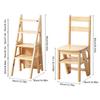 Scala a 4 gradini in legno massello, sgabello pieghevole multifunzione antiscivolo per interni, soggiorno e camera da letto.