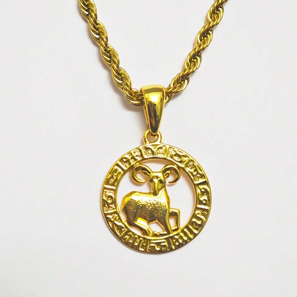 12 Constellation Astrology Horoscope Zodiac Pendant Rope Necklace 22" for Women Men