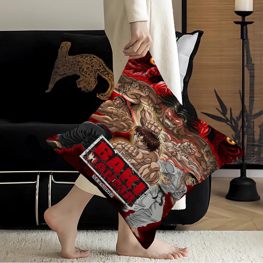 Japanese Anime Baki Pillow Cover for Bedroom Room and Living Room Sofa Decorative Cushion Cover