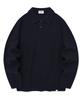 Covernat Lambswool Collared Knit Navy
