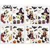 Halloween Window Stickers 2 Sheets Clings, Cartoon Skeleton Static Stickers, Funny Bat And Pumpkin Decals Ghosts Bats Pumpkins for Glass Doors Windows