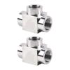 2Pcs High Pressure Pipe Fitting Adapter Replacement Stainless Steel T Type Tees Connector for Home Industrial Use